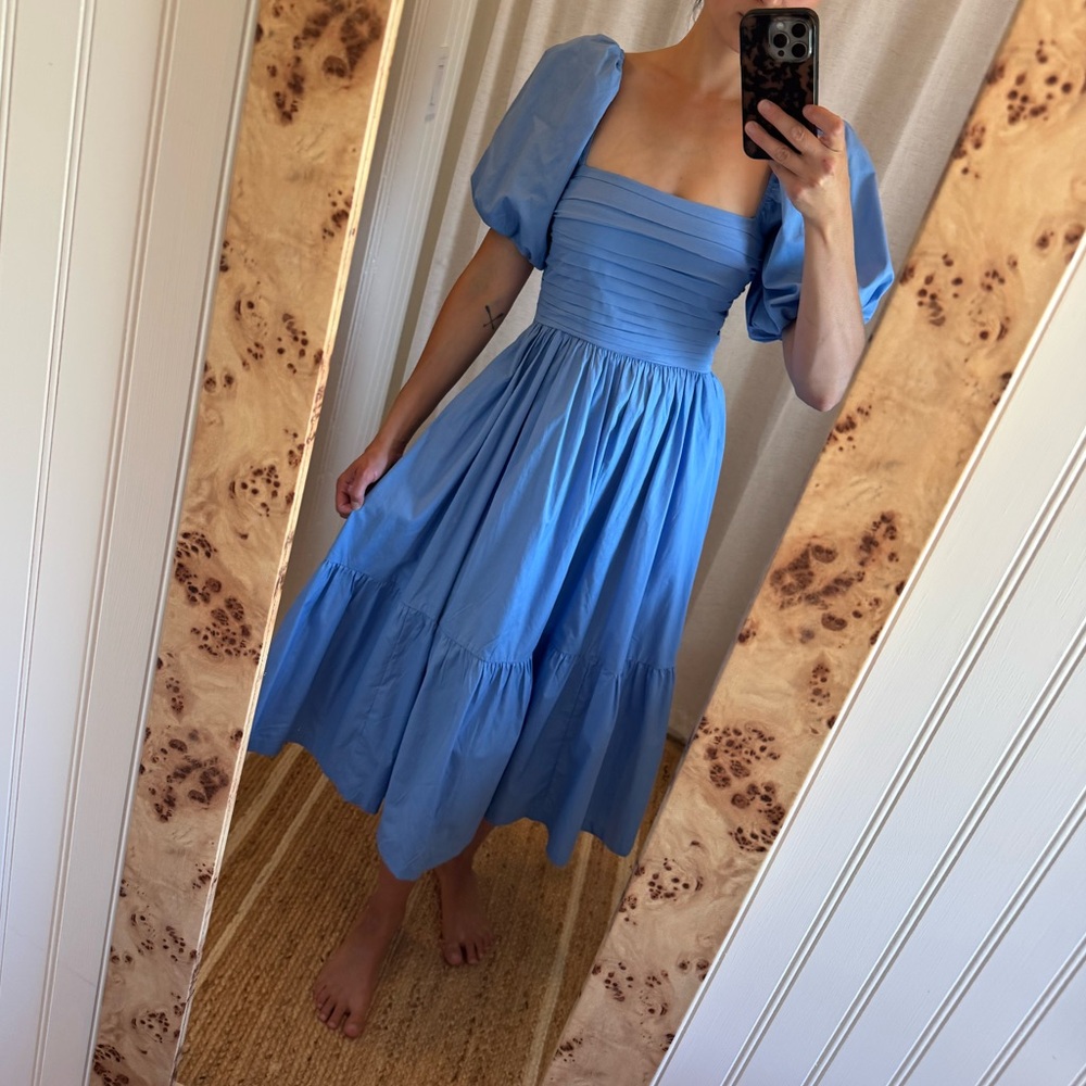 Abercrombie & Fitch Blue Puff Sleeve Dress